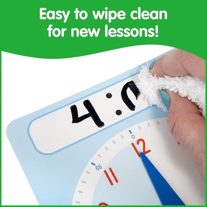 Learning Clock Activity Set | 8 Double-Sided Activity Cards and 25 Flashcards | Digital and Analog Teaching Clocks for Kids