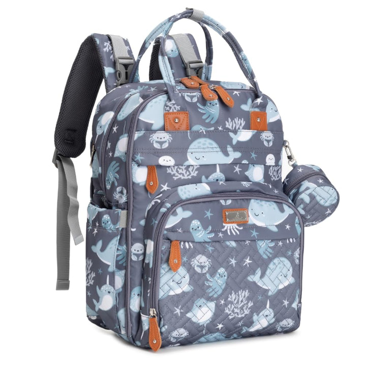 Diaper Bag Backpack - Baby Essentials Travel Tote - Multi Function Waterproof Diaper Bag, Travel Essentials Baby Bag with Changing Pad, Stroller Straps & Pacifier Case - Unisex, Dark Gray