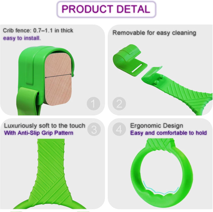 5PCS Baby Pull up Rings - Premium Pull up Handles Standing Walker Tool - Plastic Walking Exercises Assistant Rings for Infants Babies Toddler - Ergonomic Handles - 5 Colors