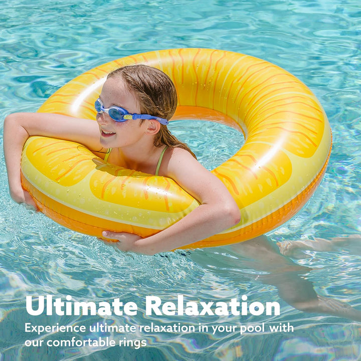 4 Pack Inflatable Pool Floats, Pool Tube Rings, Swim Tubes, Floaties Toys, Beach Swimming Party Toys for Kids and Adults