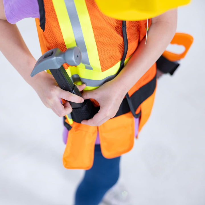 Construction Worker Role Play Costume Dress-Up Set (6 Pcs) Frustration-Free Packaging - Pretend Construction Worker Outfit, Construction Worker Costume Set for Kids, Toddlers Ages 3+