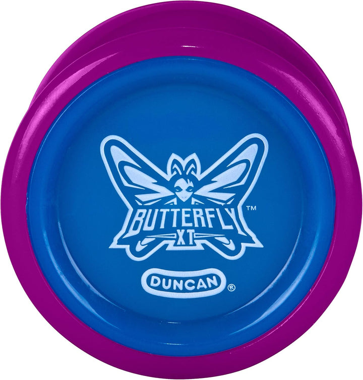 Toys Butterfly XT Yo-Yo with String, Ball Bearing Axle and Plastic Body, String Trick Yo-Yo, Blue with Green Cap