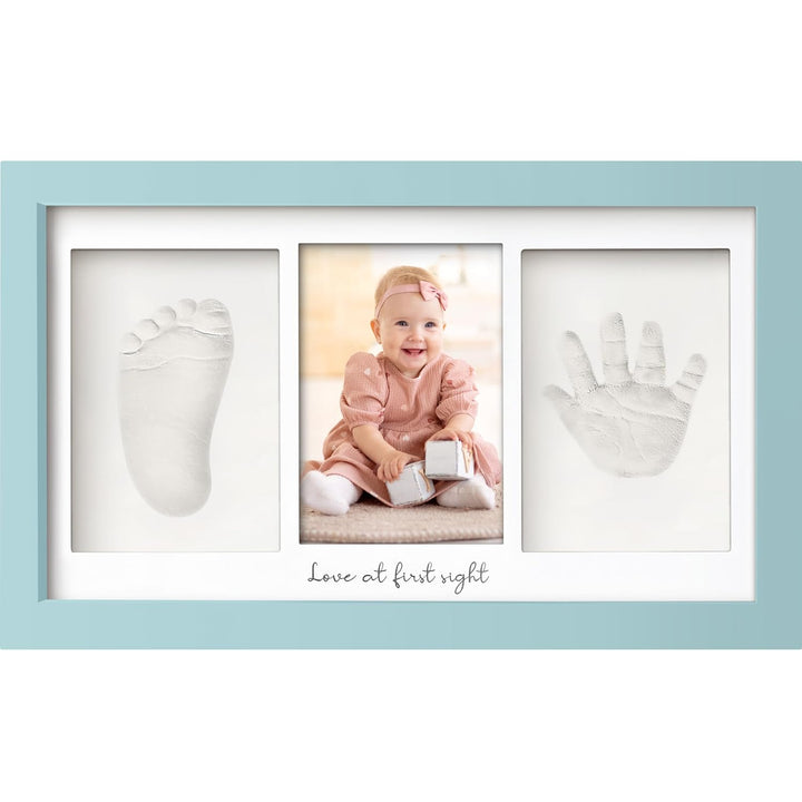 Baby Hand and Footprint Kit - Clay Handprint Keepsake Frame, Newborn Nursery Picture Frame, Personalized New Mom Gifts for Baby Shower & Registry (Alpine White)