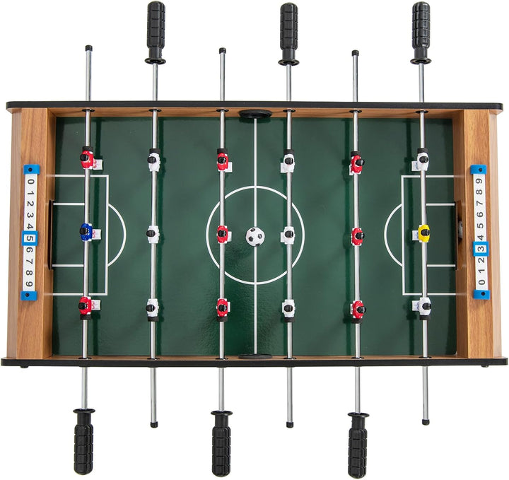 Tabletop Foosball Game, 27” Mini Foosball Table with 2 Balls & Score Keeper, Easy Assembly Compact Indoor Table Soccer Game for Kids Adults Family