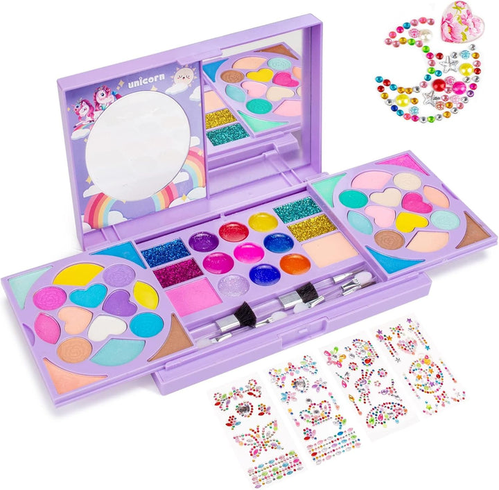 Kids Makeup Kit for Girl Real Washable Cosmetic Toy Beauty Set, Birthday Toys Gift for 3 4 5 6 7 8 9 10 Year Girls