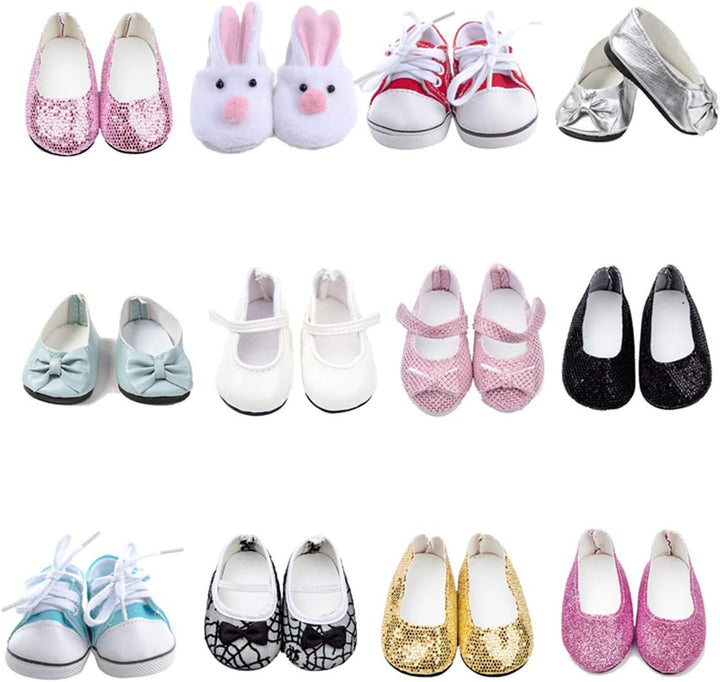 6 Pairs of Doll Shoes Include Boots Leather Shoes Fits 18 Inch American Girl Doll