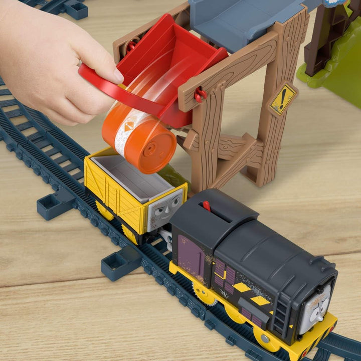 Motorized Toy Train Set Diesel’S Lift & Load Construction with Track & Cargo for Preschool Kids Ages 3+ Years