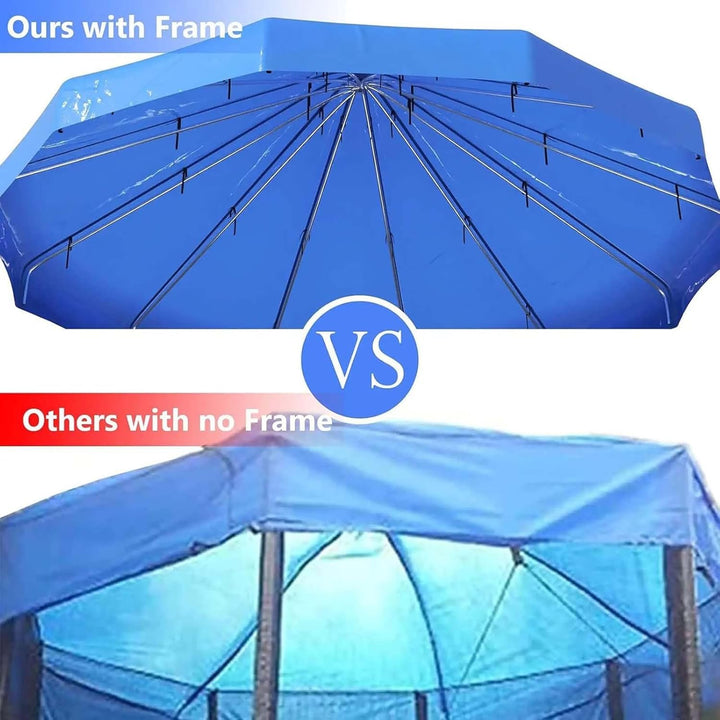 Trampoline Canopy Tent, Trampoline Shade Cover with Frame for 6Ft, 8Ft, 10Ft, 12Ft, 14Ft, 16Ft Trampolines Cover Top Accessories, Outdoor Sports Sun Shade Top Cover Roof - Sunshade, Rain and Snow (Si