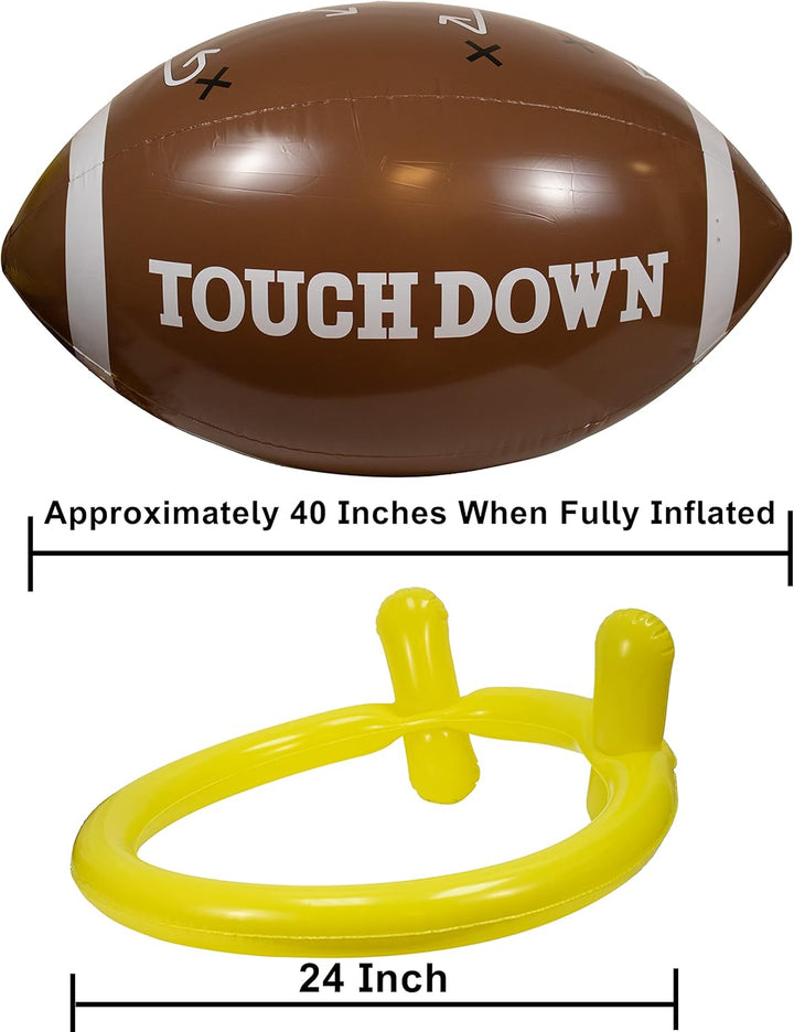 40" Giant Jumbo Inflatable Football with Tee Set for Party, Gameday, and Football-Themed Party, Sport Party Decorations, Super Fun Football Games for Kids and Adults