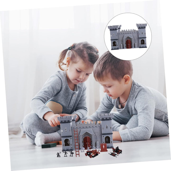 Assembled Castle Model Set Toy Soldiers Educational DIY Scene for Boys and Girls Medieval Castle Building Toy for Creative Play