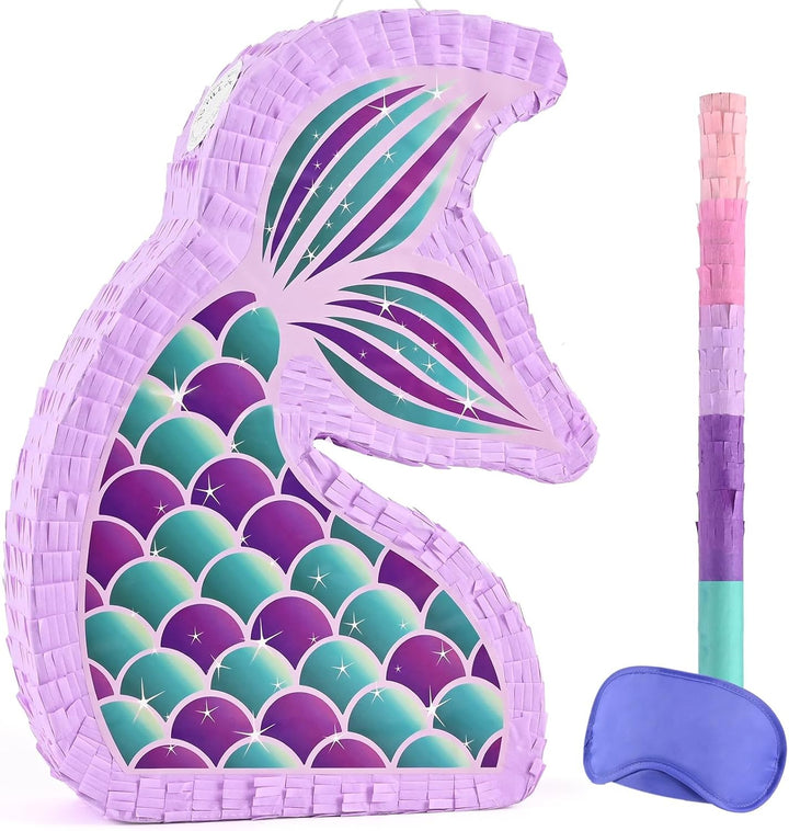 Unicorn Piñata - Unicorn Party Supplies Piñata Bundle with Blindfold and Bat for Girls Kids Rainbow Unicorn Theme Birthday Party Game Decorations (15.7" X 12.2" X 3.1")