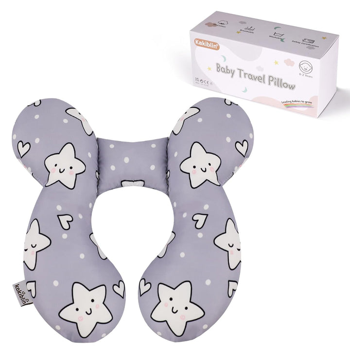 Baby Travel Pillow,Baby Neck Pillows for Car Seat,Upgraded Baby Head Pillow,Toddler Head and Neck Baby Support Pillow for Car Seat, Pushchair,Travel (Gray Fox)