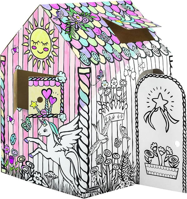 at Play Color in Unicorn Playhouse, Cardboard Playhouse and Life Size Craft Activity for Kids and Families