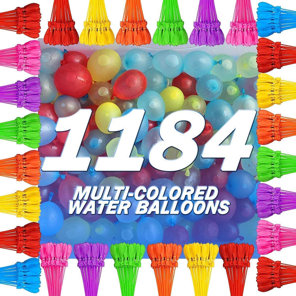 Water Balloons with 1184 Balloon Easy Quick Start Splash Party with Kids and Adults Water Bomb 6332 (Multicolored5073)