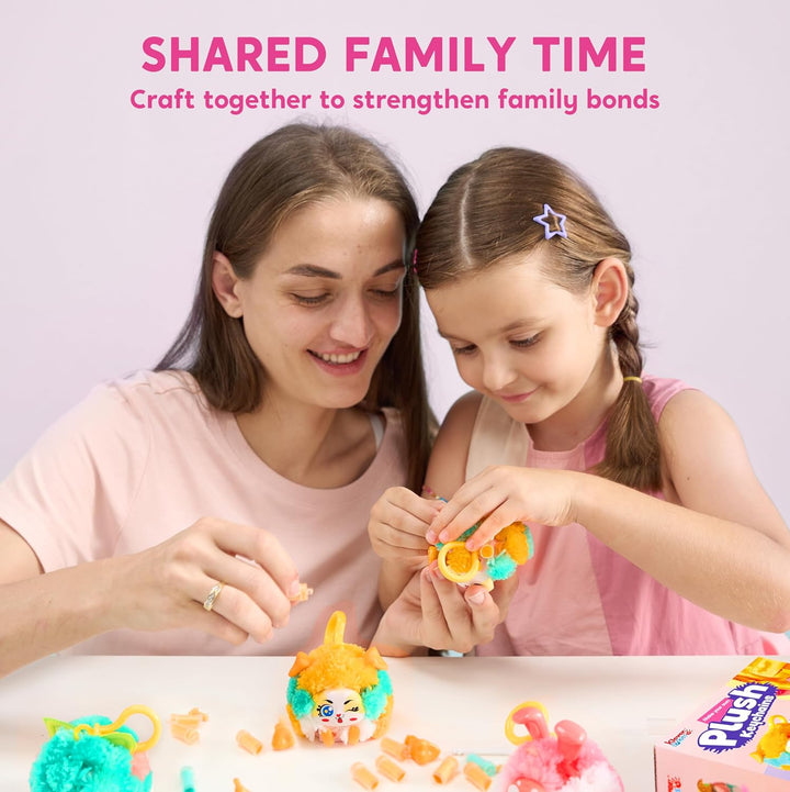 DIY Plush Keychain Making Craft, DIY Arts & Craft Set with 3 Models, Create Your Own Stuffed Keychain for Boys and Girls Ages 6 7 8 9