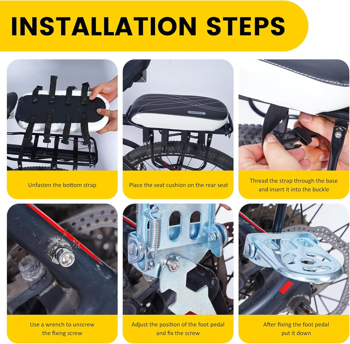 Bicycle Manned Cushion Bike Rear Seat Child Bike Seat Bicycle Back Shelf Back Cushion Bicycle Rear Saddle Mountain Carrier Children