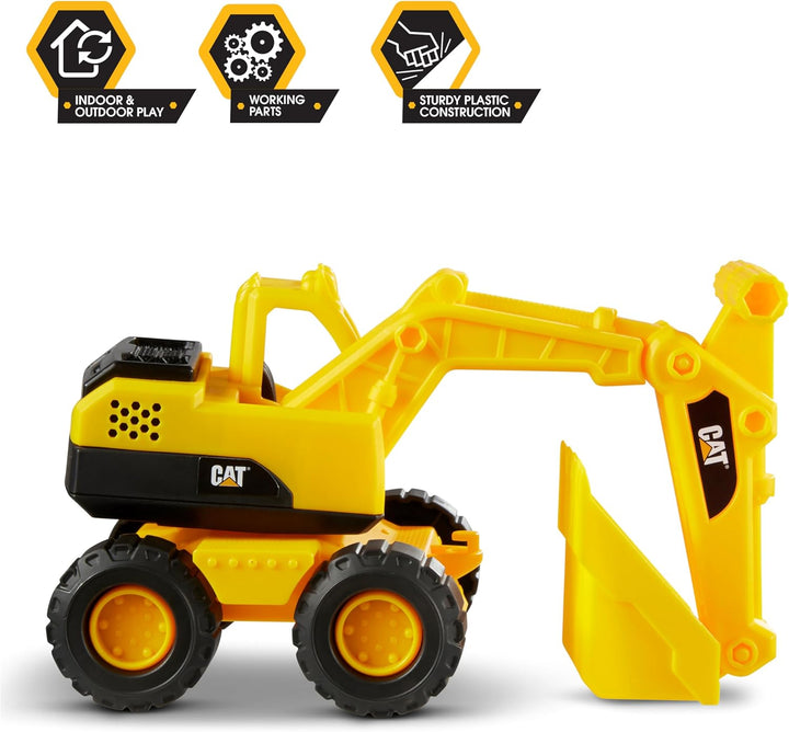 Construction Fleet 10” Excavator Toy – Heavy‑Duty Plastic, Working Boom & Bucket, Free‑Rolling Wheels, Indoor/Outdoor Sandbox Vehicle for Toddlers & Kids Ages 2 +