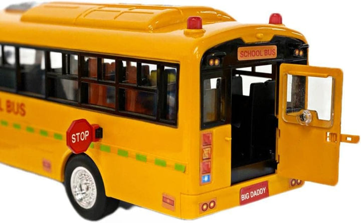 Huge Yellow School Bus with Lights and Cool Openable Doors Pull Back Toy School Bus with Sounds and Songs for Girls, Boys, Toddlers