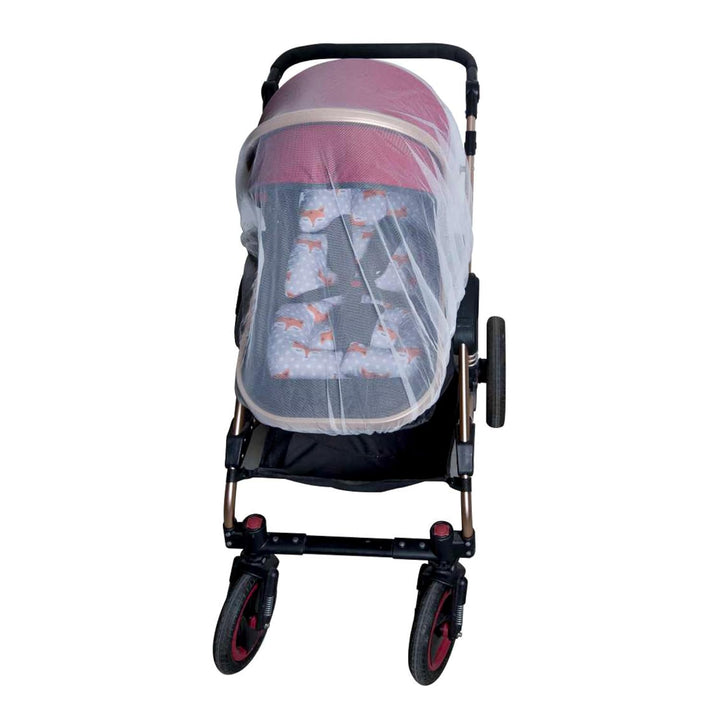 Mosquito Net for Baby Stroller and Crib - Durable Mesh Bug Net Cover with Elastic Edge - Fits Strollers, Bassinets, Playards, and Mini Cribs - Travel Essential for Newborns - 63X64-Inch (White)