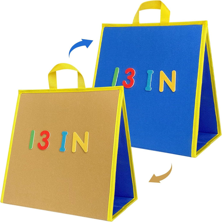 Large Felt Flannel Board 22.8*19.7 In,Felt Story Learning Board for Toddlers,Classroom,Preschool,Kiddie Corner, Interactive,Foldable,Stand,For Walls Felt Baord,Double-Sided Use,Gifts for Kids