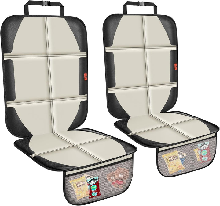 Car Seat Protector,Auto Car Seat Protectors Baby Carseat Waterproof & Durable 600D Fabric for Child Baby Car Seat Mat Vehicle Pet Cover 2 Storage Pockets (2 Pack)