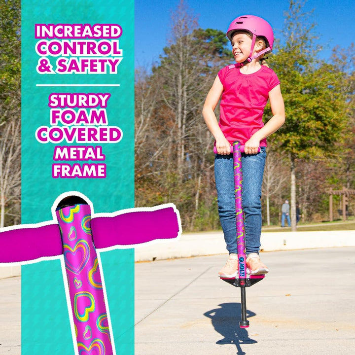 Jolt Pogo Stick for Kids Ages 6 and Up, 40 to 80 Pounds, Perfect for Beginners, Easy Grip Foam Handles, Anti-Slip Foot Pegs, Outdoor Jumper Toys for Boys & Girls, outside Toys for Kids