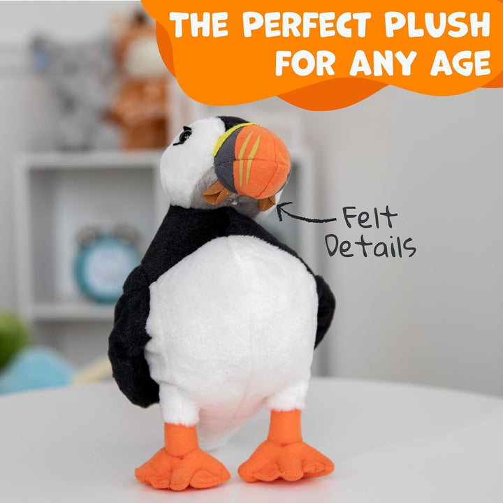 12" Black and White Puffin Plush Toy