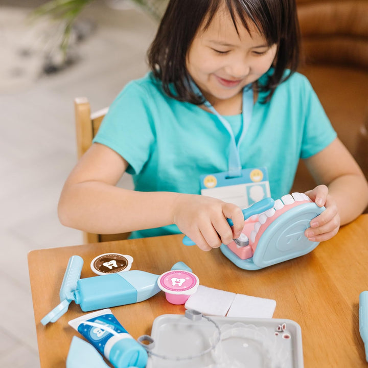 Super Smile Dentist Kit with Pretend Play Set of Teeth and Dental Accessories (25 Toy Pieces) Pretend Dentist Play Set, for Kids Ages 3+