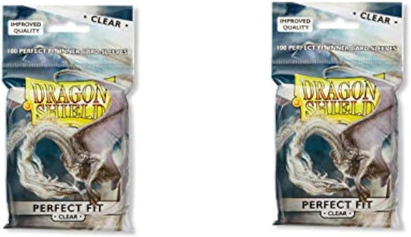 2 Packs  Inner Sleeve Clear Standard Size 100 Ct Card Sleeves Individual Pack