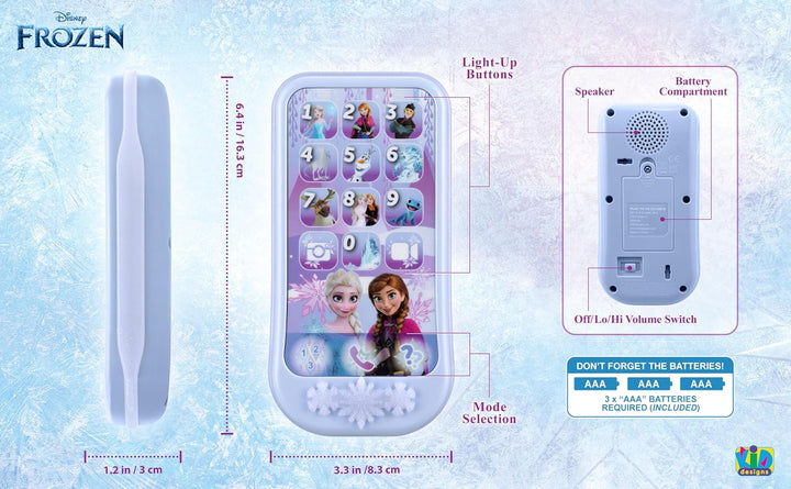 Disney Frozen Toy Phone for Kids, Toddler Toys with Preschool Learning Activities Designed for Fans of Frozen Toys