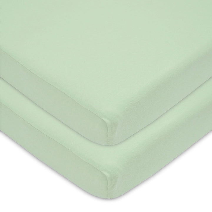 2 Pack 100% Natural Cotton Fitted Pack and Play Sheets 39" X 27" - Soft & Breathable Pack N Play Sheets for Playard & Mini Crib Mattress, White, for Boys & Girls