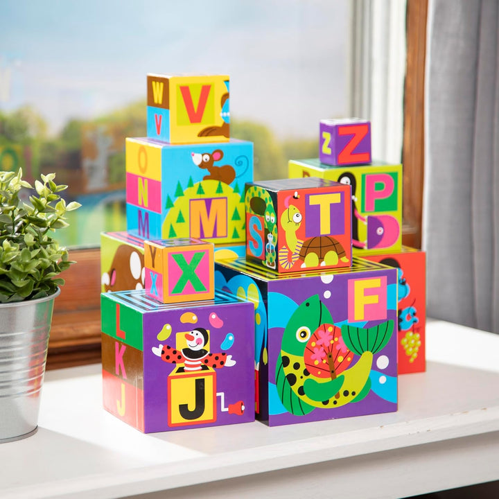 Deluxe 10-Piece Alphabet Nesting and Stacking Blocks - FSC Certified