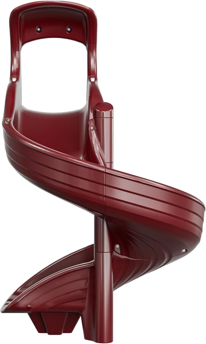Playground Slide for Kids - Big Spiral Outdoor Slide Attachment for Treehouse or Deck - Plastic Playset Slide for Playground or Backyard with Open Twisty Design - Exit Right - 5 Ft - Gray