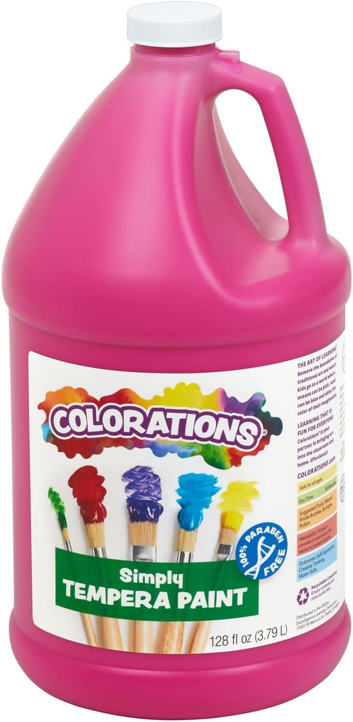 Paraben-Free Washable Tempera Paint for Kids - 1 Gallon Value Size. Vibrant White. Non-Toxic and Made in the USA