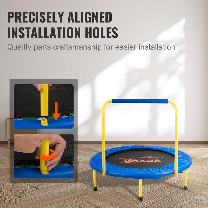 3FT Trampoline 36" Indoor/Outdoor for Toddlers, Foldable Mini Baby with Foam Handle, Recreational Birthday Gift
