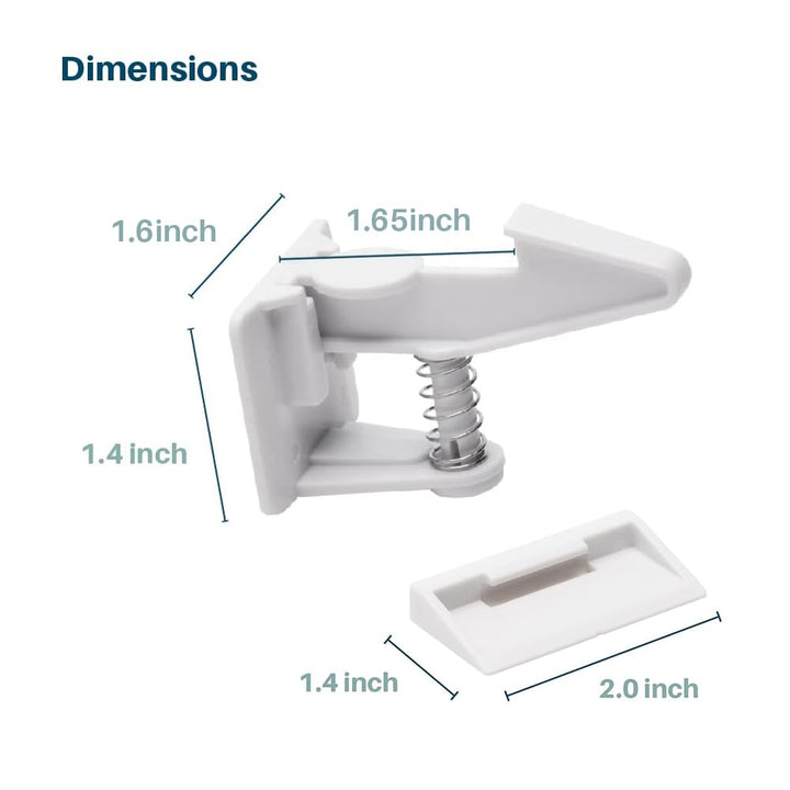 Cabinet Locks Baby Proofing - Child Proof Drawer Locks - Child Safety Cabinet Latches with 3M Adhesive Easy Installation - No Drilling or Extra Screws (8 Pack)