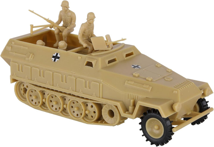 BMC CTS WW2 German Hanomag Halftrack - 5Pc Gray Plastic Army Men Armored Vehicle