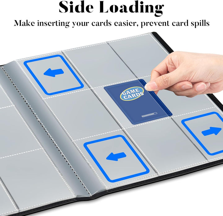 Card Binder 9 Pocket,  396 Pockets Trading Card Binder, Premium Collector Card Album for Standard Cards, Side Loading Card Collection Folder for MTG, TCG, Game Cards, Sport Cards, Black