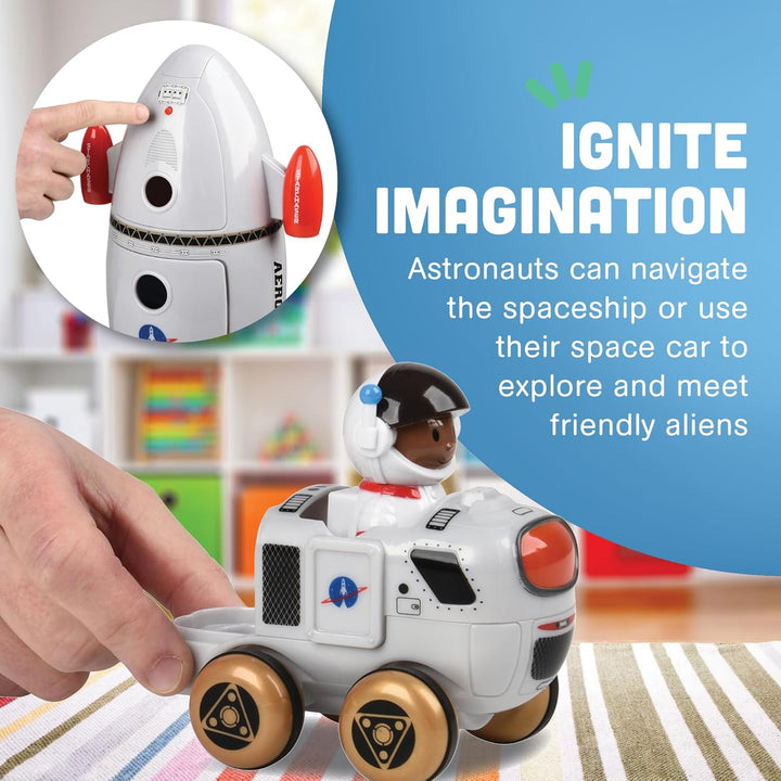 Space Mission Rocket Ship Toy, Includes Astronaut Figurines, Aliens and Vehicle, Space Gifts, STEM Toddler Toys for Kids 3 Years and Older, 16.7"