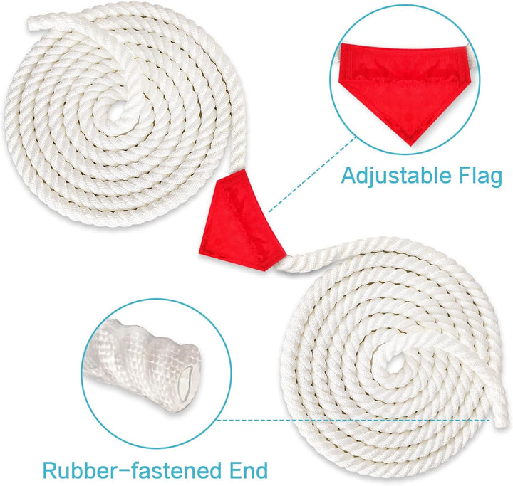 Tug of War Rope for Kids and Adults, Outdoor Lawn Yard Family Reunion Birthday Party Games, Tug of War Rope with Flag for Team Building Activities Field Day Game Carnival Games (White)