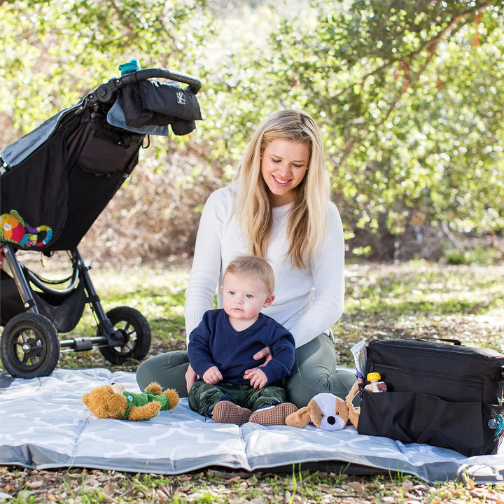 Cool 'N Cargo Stroller and Wagon Cooler and Organizer - Universal Fit - Insulated - Attaches to Strollers, Wagons, Walkers and Wheelchairs - Large Capacity - Black