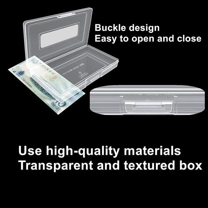 Dollar Bill Holder with Storage Case,  PP Material 100 Pieces Clear Paper Money Currency Collection Sleeves Protector Bag, Banknotes Protector Slab Holder