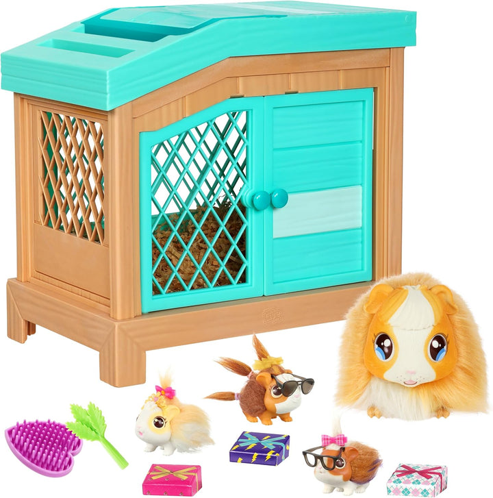 Bunny Mama Surprise Toy Set, Hutch Interactive Animal Playset with 3 Surprise Babies, 20+ Sounds, Bunny Accessories for Girls Ages 3+