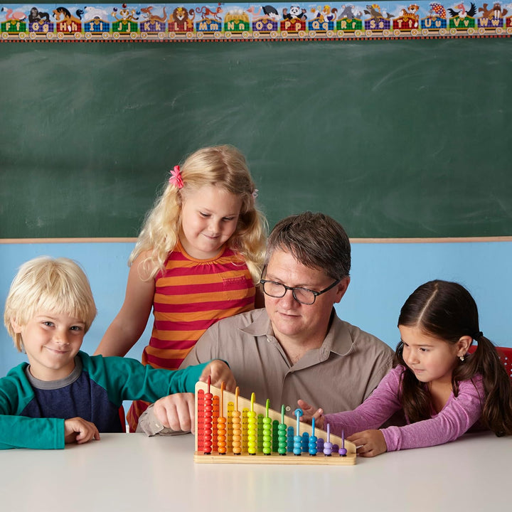 Add & Subtract Abacus - Educational Toy with 55 Colorful Beads and Sturdy Wooden Construction