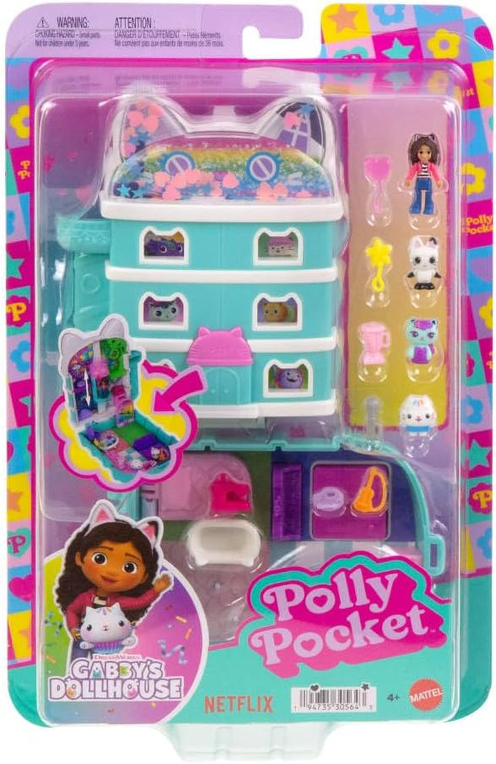 X Gabby’S Dollhouse Compact, Micro Dolls and Playset, 9 Themed Accessories, Pandy Paws, Cakey, & Mercat Pet Friends
