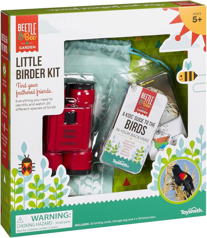Beetle & Bee Build a Bird Bungalow - DIY Kid Art Craft Outdoor Birdhouse Kit, House Painting Kit for Kids, Hardware Glue Included- 4 Paints, 1 Brush, 7 Wooden Pcs, Chain for Tree Hanging Age 5+