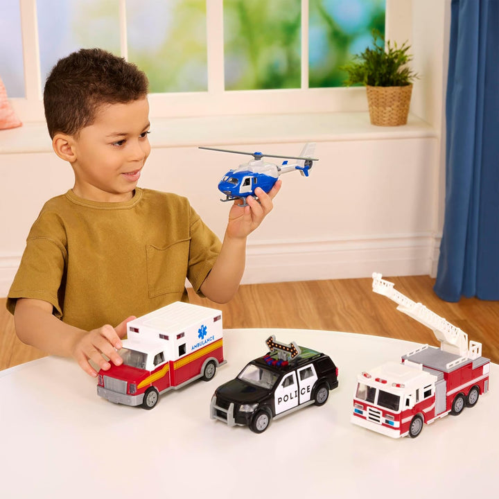 – 7-Inch Rescue Helicopter Toy with Lights & Sounds, Opening Doors, Vehicle for Boys & Girls, Durable Design, Realistic Details, Gift 3+ Years Toy for Kids
