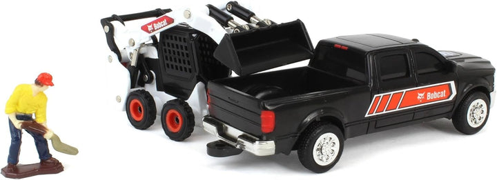 1/64 Bobcat 5 Piece Construction Set with Dump Truck, Gooseneck Trailer, Man & Skid Loader 16502