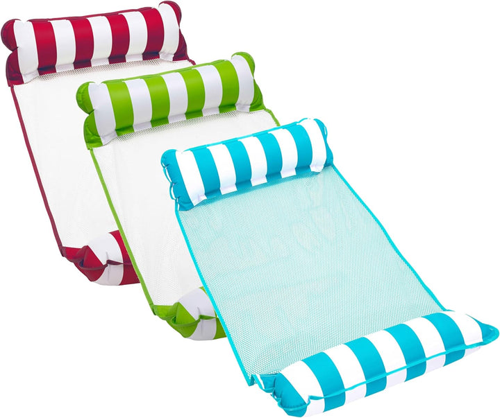 Aqua 4-In-1 Monterey Hammock Pool Float & Water Hammocks, 1-2-3-4 Multipacks – Multiple Colors/Styles – for Adults and Kids Floating