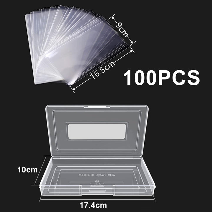 Dollar Bill Holder with Storage Case,  PP Material 100 Pieces Clear Paper Money Currency Collection Sleeves Protector Bag, Banknotes Protector Slab Holder